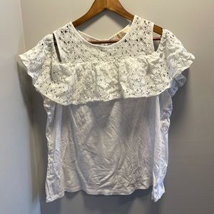 Michael Kors Cold Shoulder Lace Top